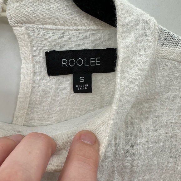 ROOLEE S Cream textured cotton lagonlook boho cottagecore long sleeve woman top - Picture 4 of 11